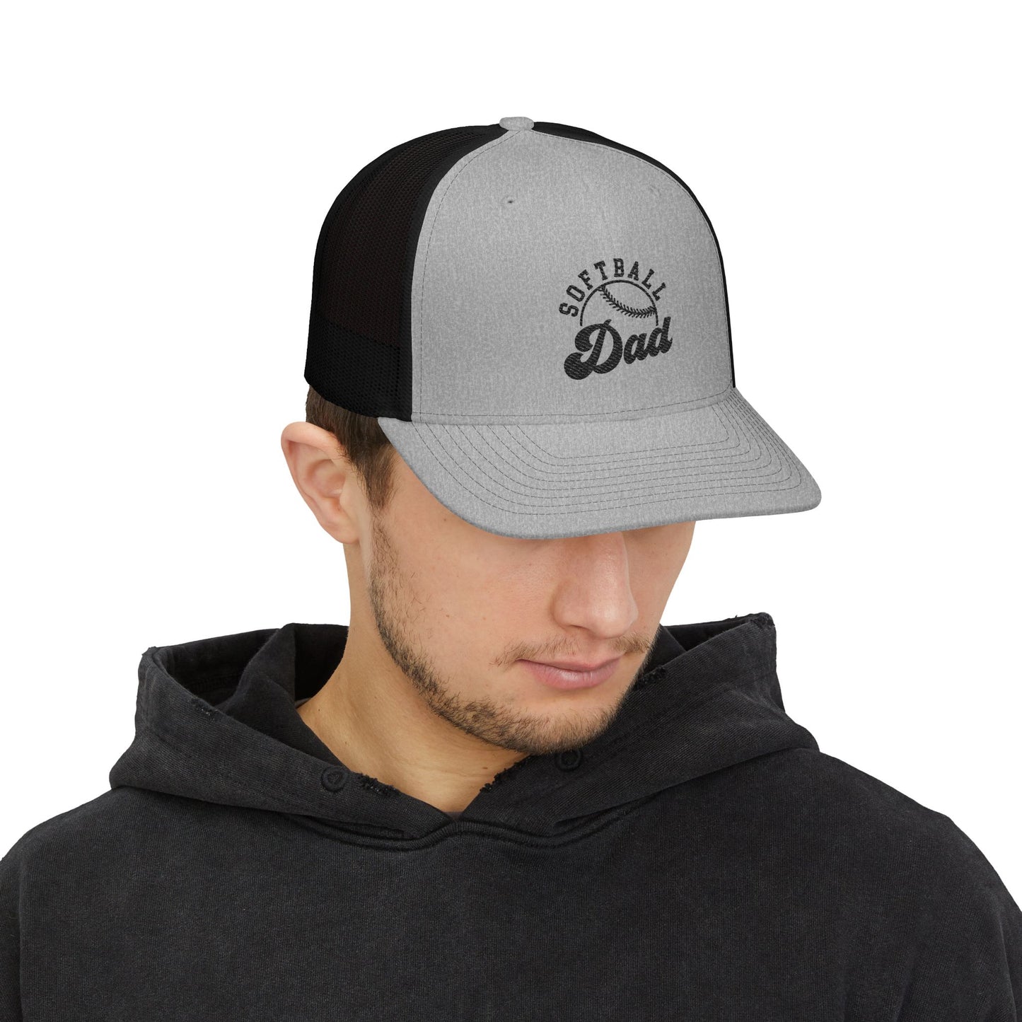 Black Embroidered Dad Snapback