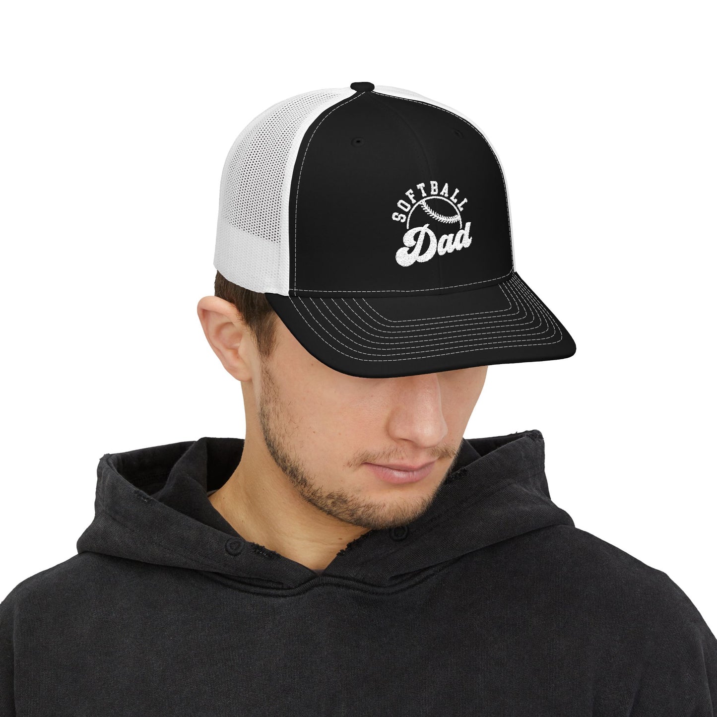 White Embroidered Dad Snapback